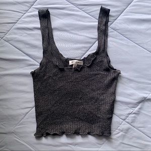 SHEER BLACK GLITTERY CROP TOP